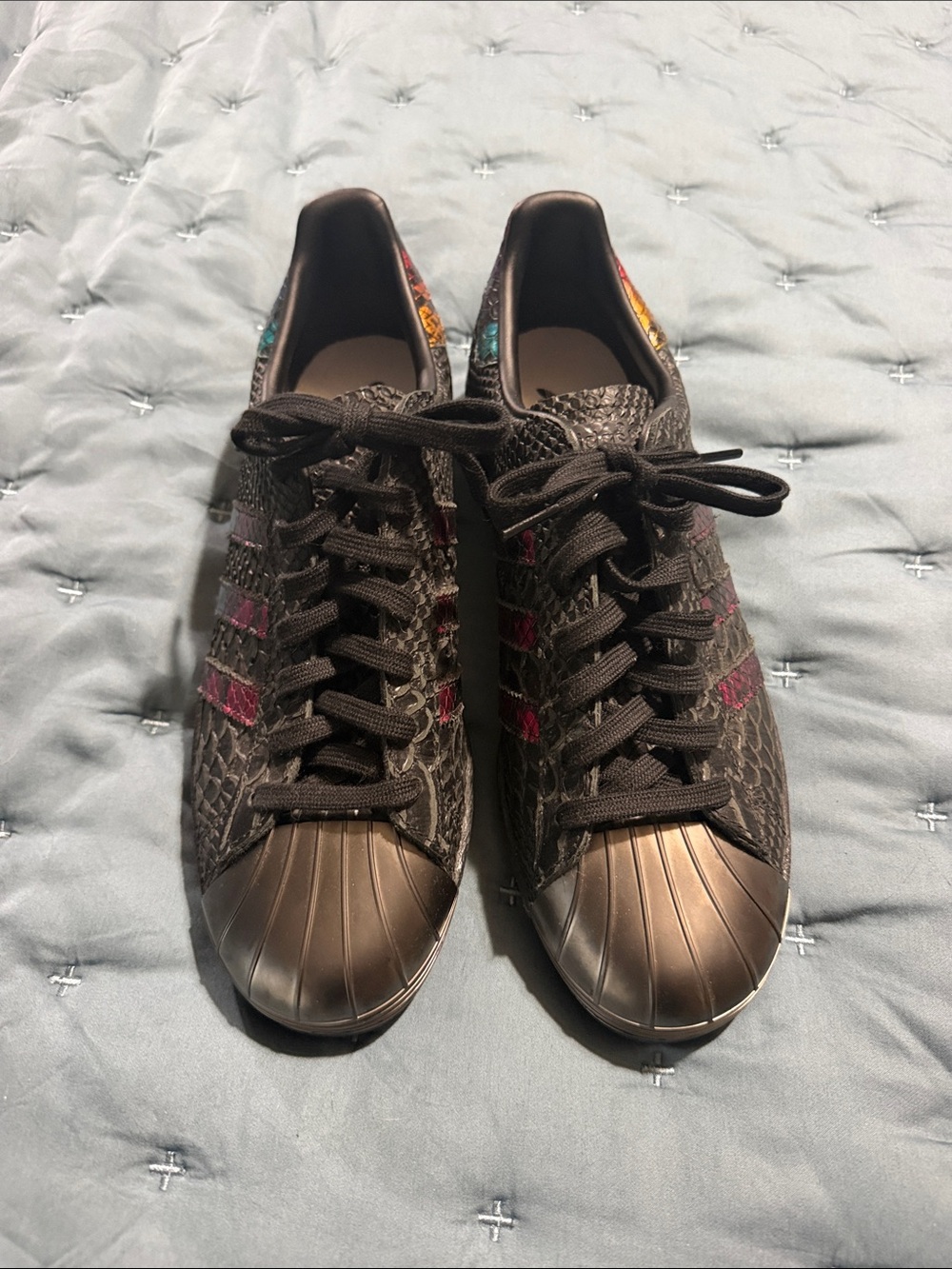 Adidas Bowie Metallic Reptile Shell Toe
